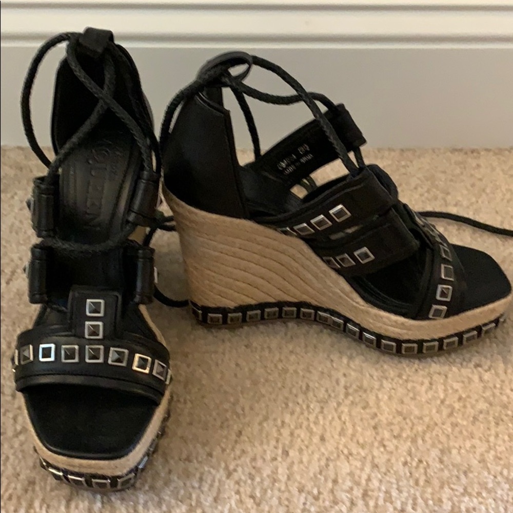 Alexander McQueen Black Studded Espadrilles